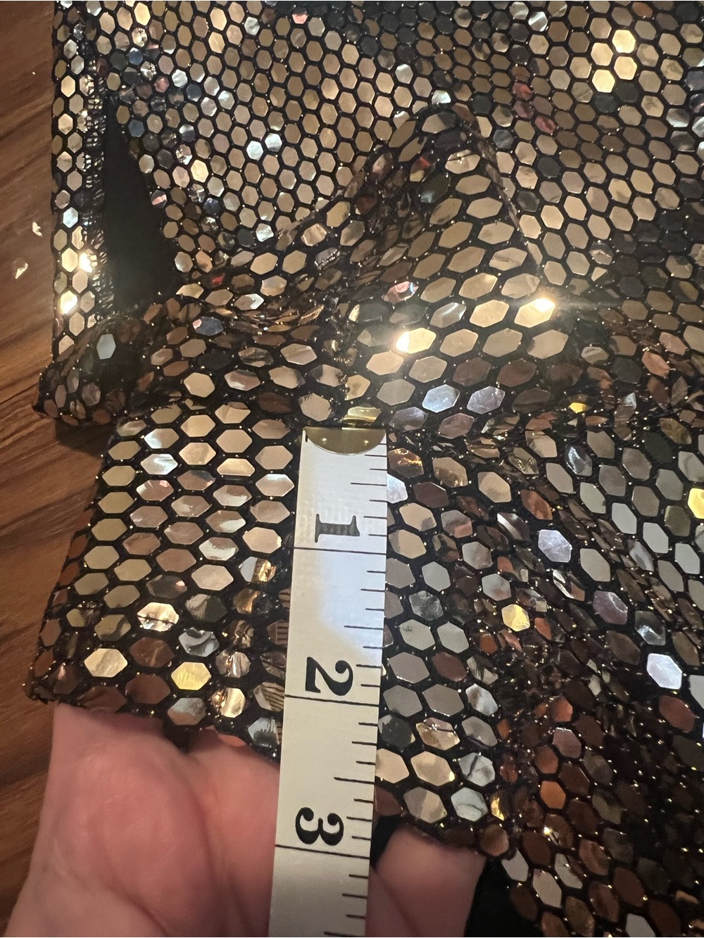Gold Sequin V-Neck Long Sleeve Romper shorts - Picture 4 of 8